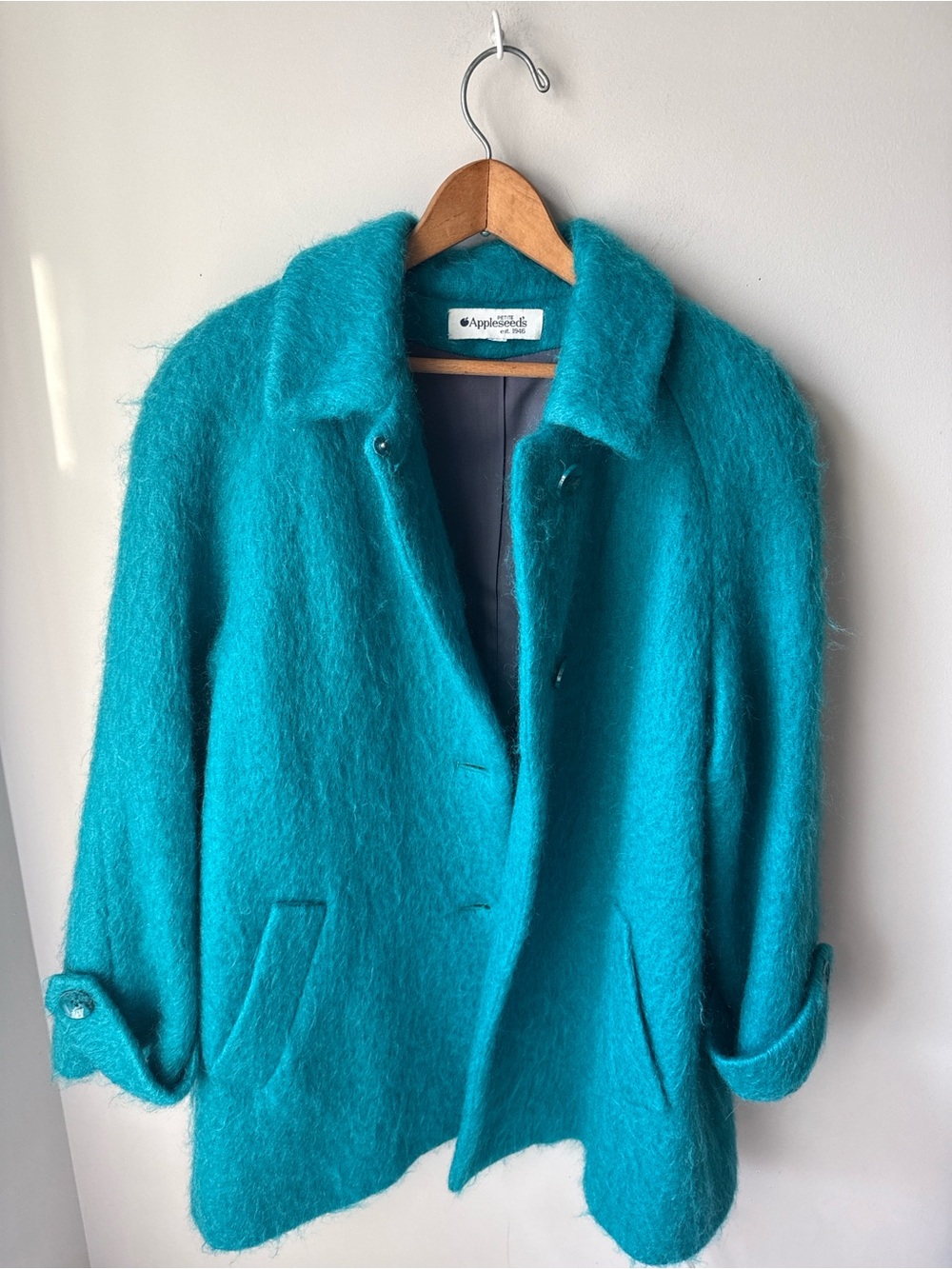 Vintage Appleseed’s 1946 Jewel Tone Wool Button Down Oversized Winter Coat